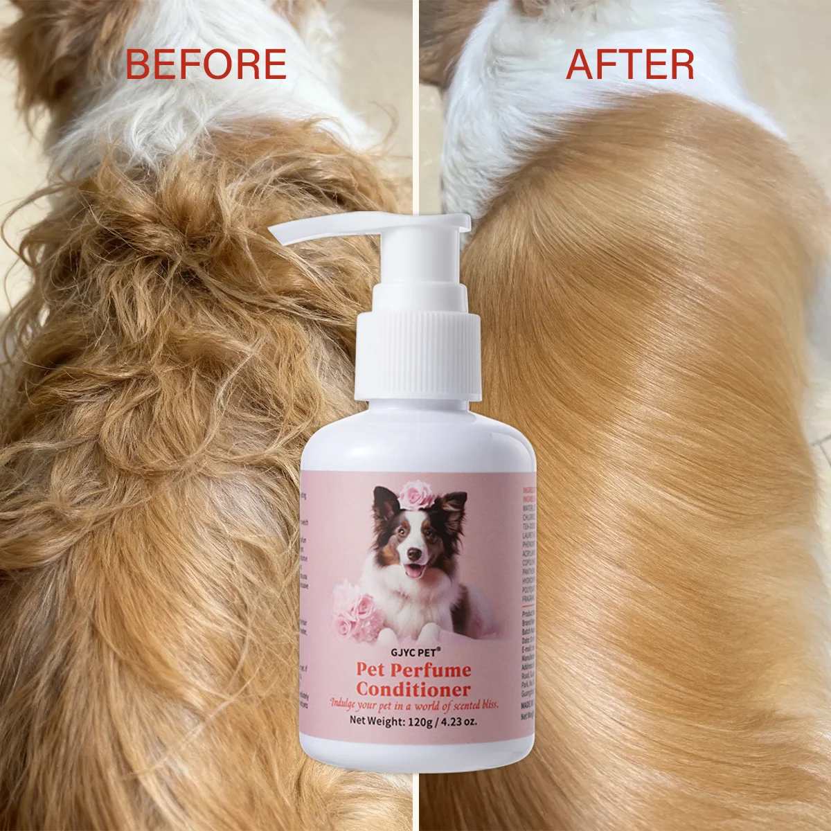 Condicionador Natural para Animais de Estimação, Fórmula Hidratante e Desembaraçante para Cães e Gatos, Mantém o Pelo Macio, Brilhante e Forte, com Aroma Fresco e Duradouro