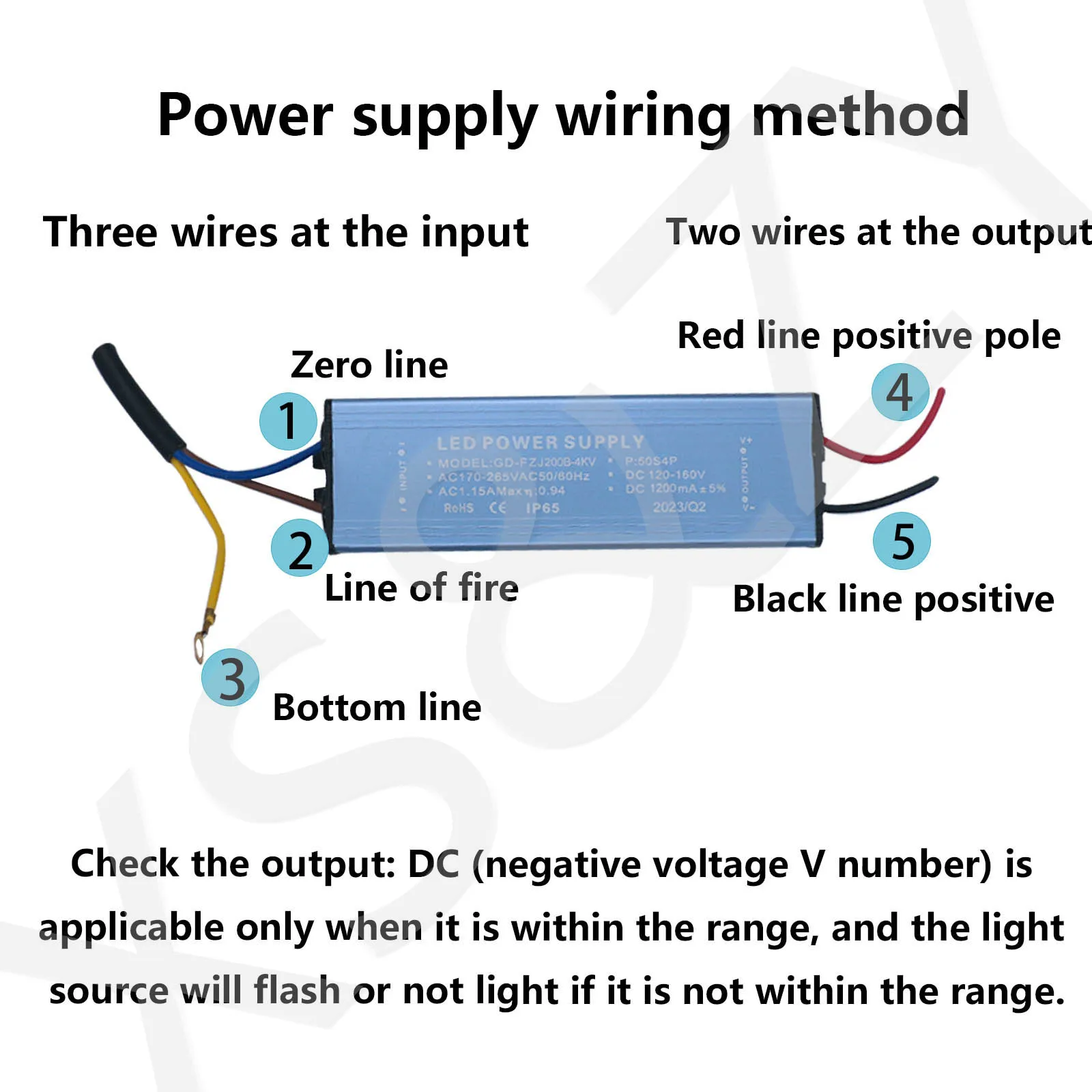 30W 50W 100W 150W 200W 300mA 600mA  800mA 900mA 1200mA  LED Driver to DC120-160V Adapter Transformer Power Supply For Floodlight