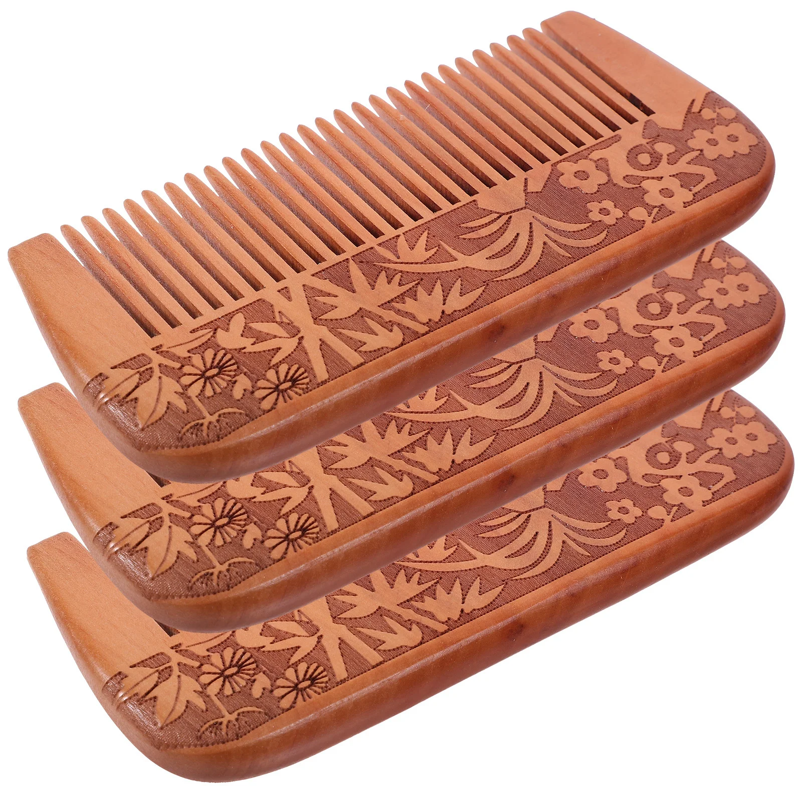 

3Pcs Wooden Combs No Static Hair Detangler Scalp Care Tool for Travel and Home Wooden Comb Wood Combs Scalp Comb
