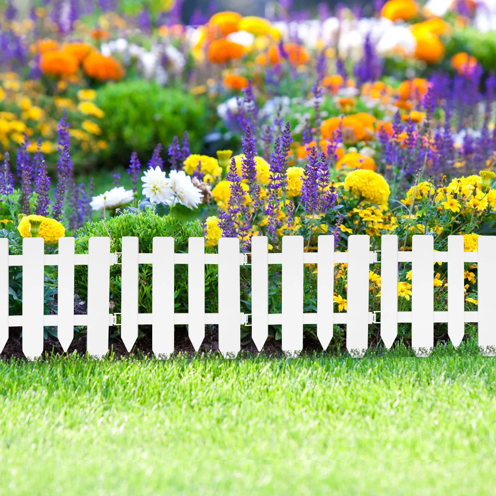 

2pcs Plastic Lawn Edging Border Garden Landscape Fence Durable Yard Divider For Flower Bed Outdoor Courtyard Partition Fencing