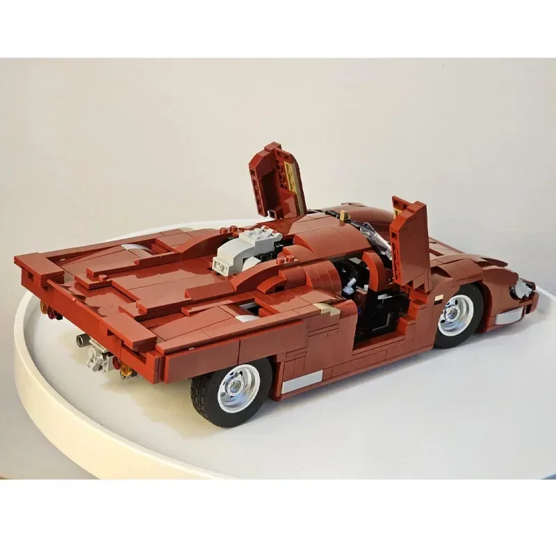 MOC- 149605   Super Red Classic Sports Car Racing Bausteinmodell 964 Teile MOC Kreative Kindergeburtstag Bausteine Spielzeug Geschenk