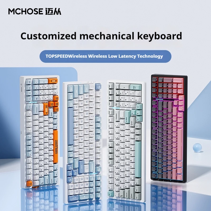 MCHOSE G98 Mechanical Keyboard Tri-mode Wireless Gasket Structure Hot Swap RGB Customized Gaming Keyboard Accessories 33-40% Off