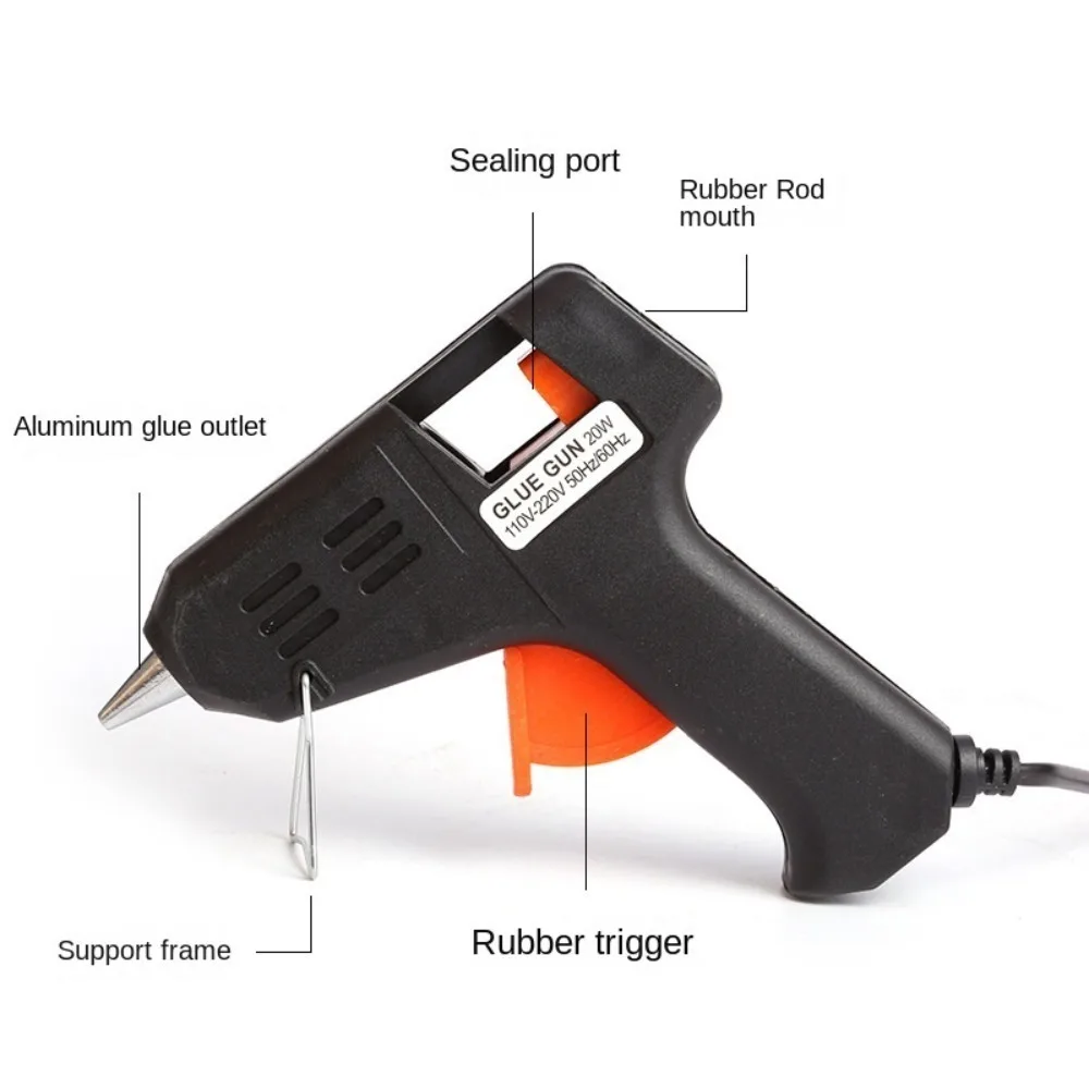 Plastic Hot Melt Glue Gun Household Black Heat Glue Sticks Repair Tool 20W Industrial Guns