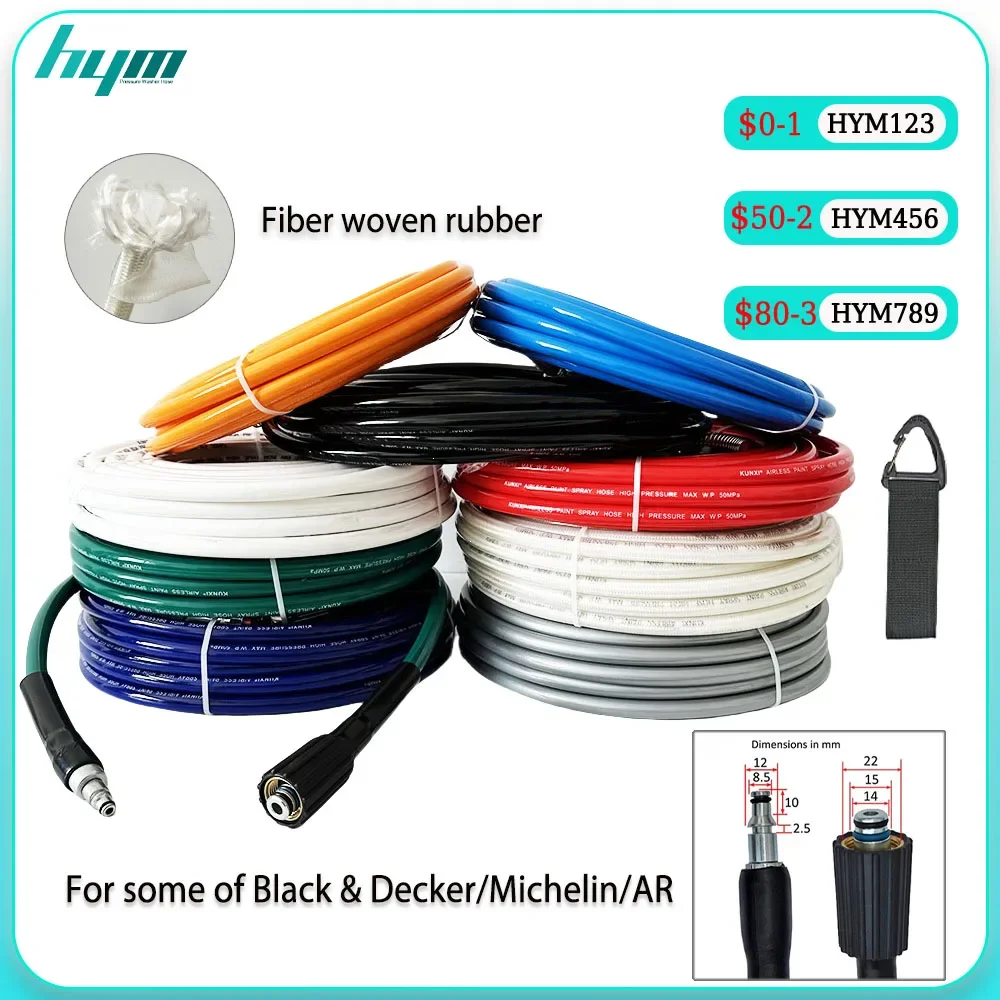 0.5-40mConnector M22I14I15 8.5mm For some of Black & Decker/AR Two Layer Fiber Weaving SprayHigh-Pressure Water Pipe Suitable