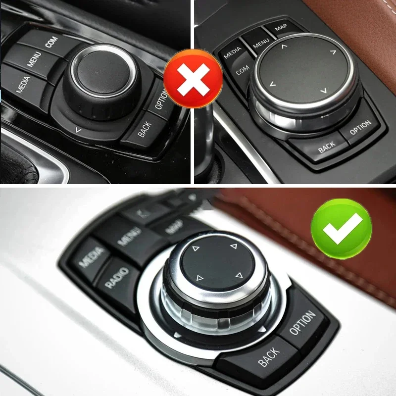 Multi Media Knob Cover Car Multimedia Button Knob Cover Stickers For BMW 1 3 5 7 Series F20 F21 F10 F11 F07 F12 F25 F30 F34 F02