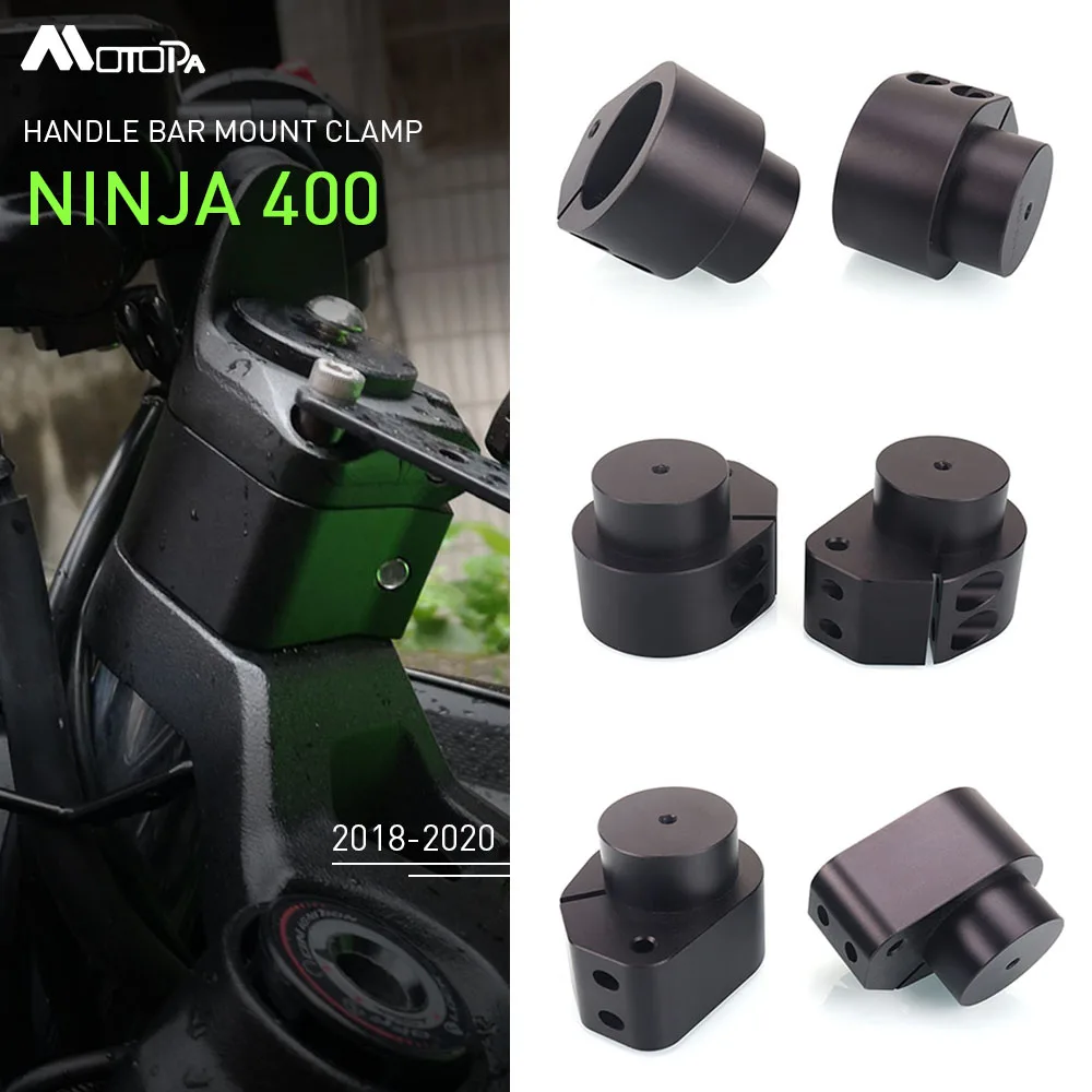 NINJA400 Motorcycle Handlebar Riser Adapter For Kawasaki Ninja 400 2018 -2020 CNC Aluminum Accessories Handle Bar Mount Clamp