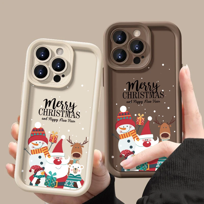 Christmas Pattern Phone Case for OPPO Reno 2 3 4 5 6 7 7Z 8 8T 10 11 Pro Plus 4G 5G Soft TPU Back Cover