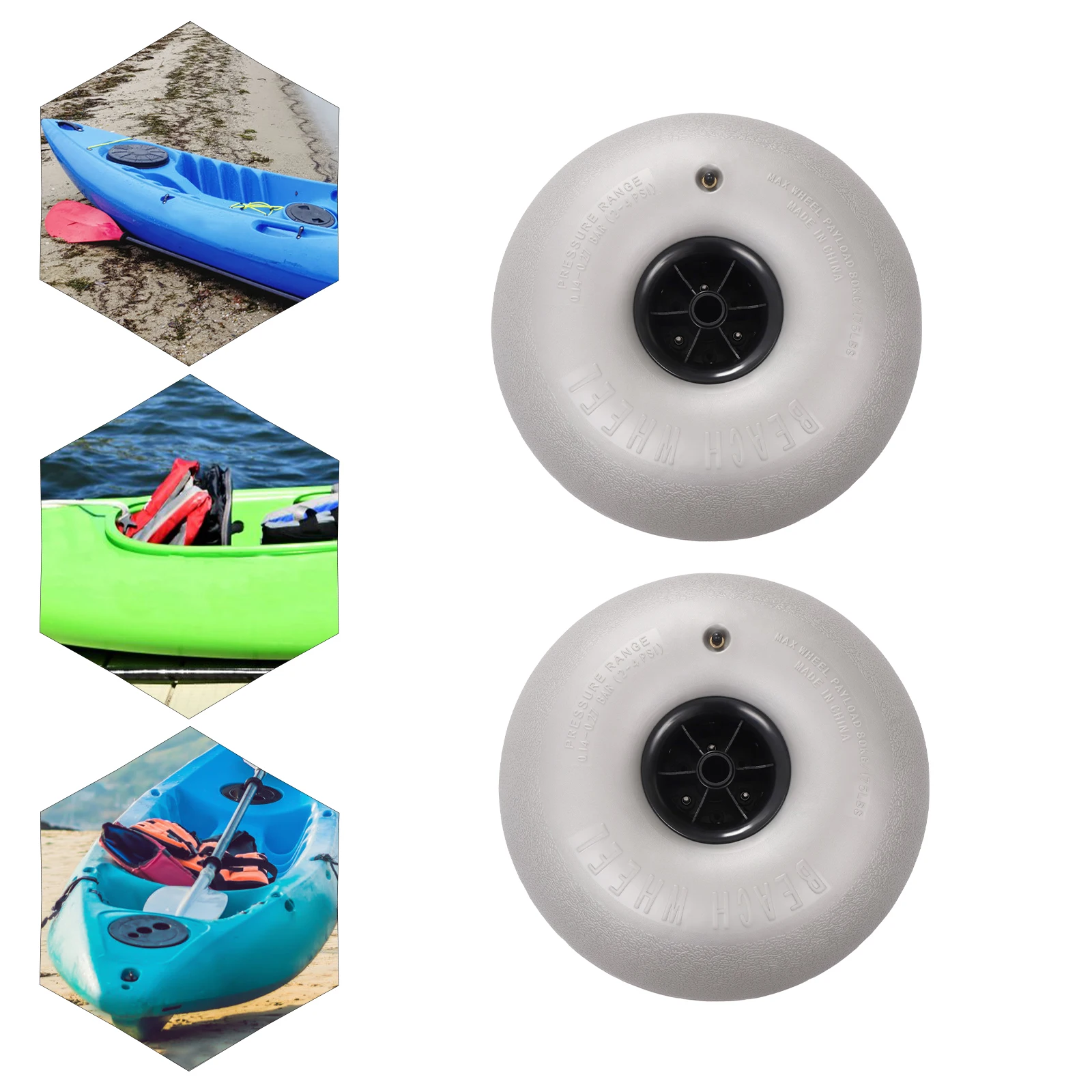 Rodas infláveis de praia de 16 polegadas com design de baixa pressão para fácil transporte de areia, alta capacidade de rolamento de peso, perfeitas para