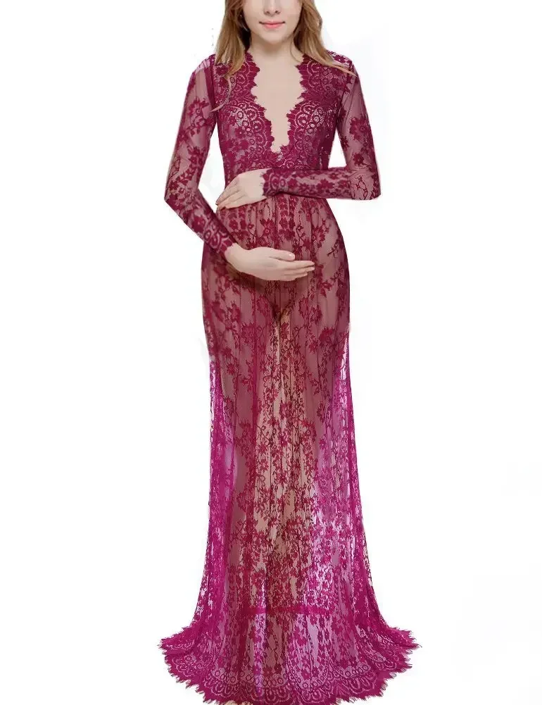 Vestido de Renda para Sessão Fotográfica, Adereços Fotografia, Vestido Extravagante para Fotografia, Roupas de Mulheres Grávidas, Vestido Grávida Plus