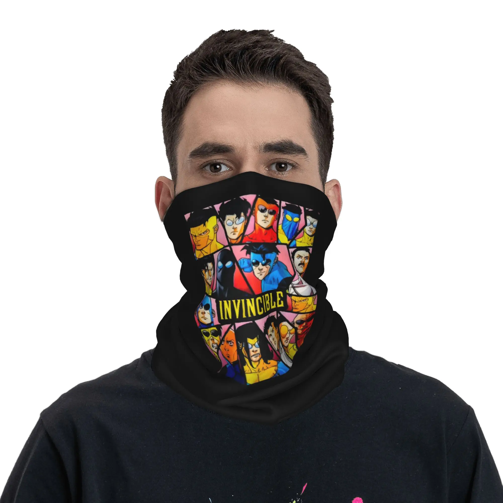 Invincible characters Bandana Neck Gaiter Printed Mask Scarf Multifunction Headband Running Unisex Adult Breathable