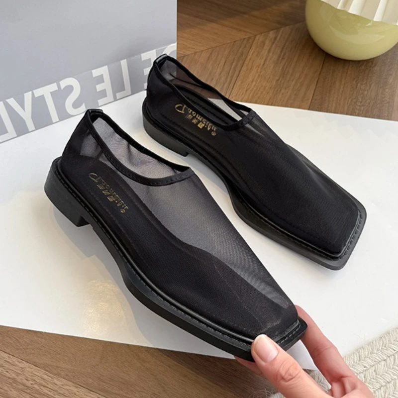 

Summer New Women's Shoes Fashion Air Mesh Casual Shoes for Woman Exquisite Translucent Flat Shoe Designer Shoes Zapatos De Mujer