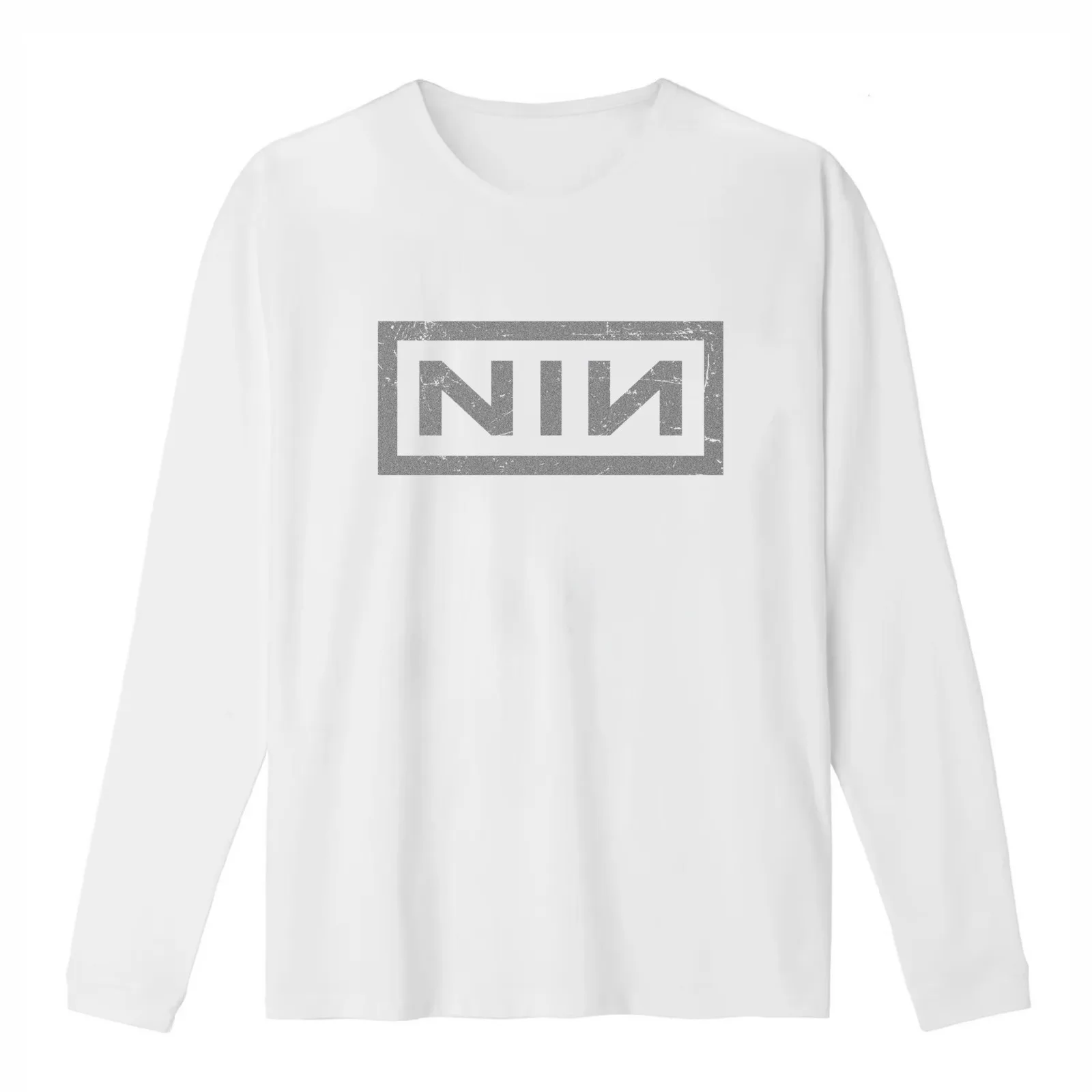 DUK FAT - NIN (Distressed in Static Silver) T-Shirt Summer Casual Cotton Tee Oversized Streetwear Tops Vintage Graphic Print