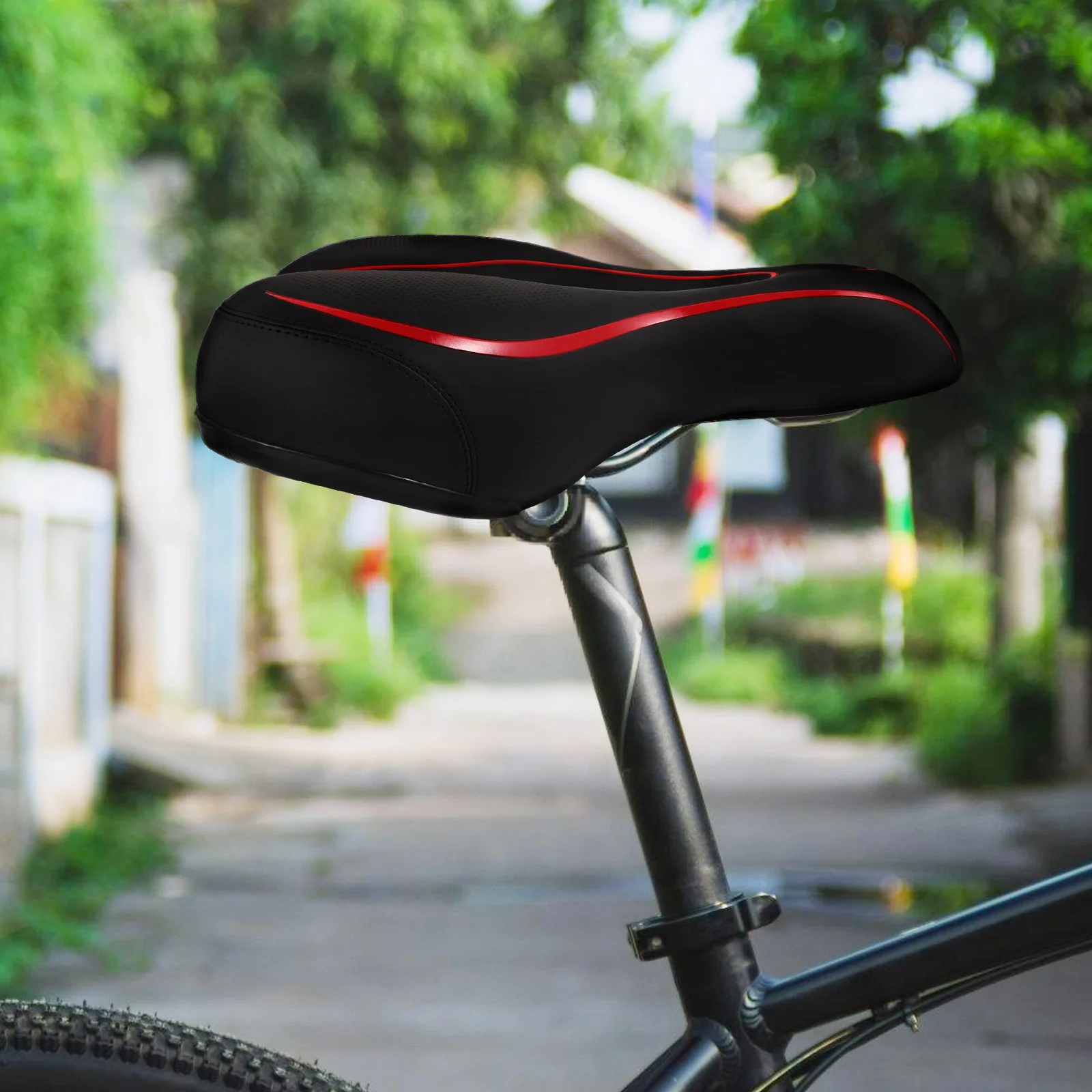 

Thickened Team Spring Shock Absorbing Mountain Bike Saddle Hollow Design Reduce Pressure Durable Seat for Road Folding Bike