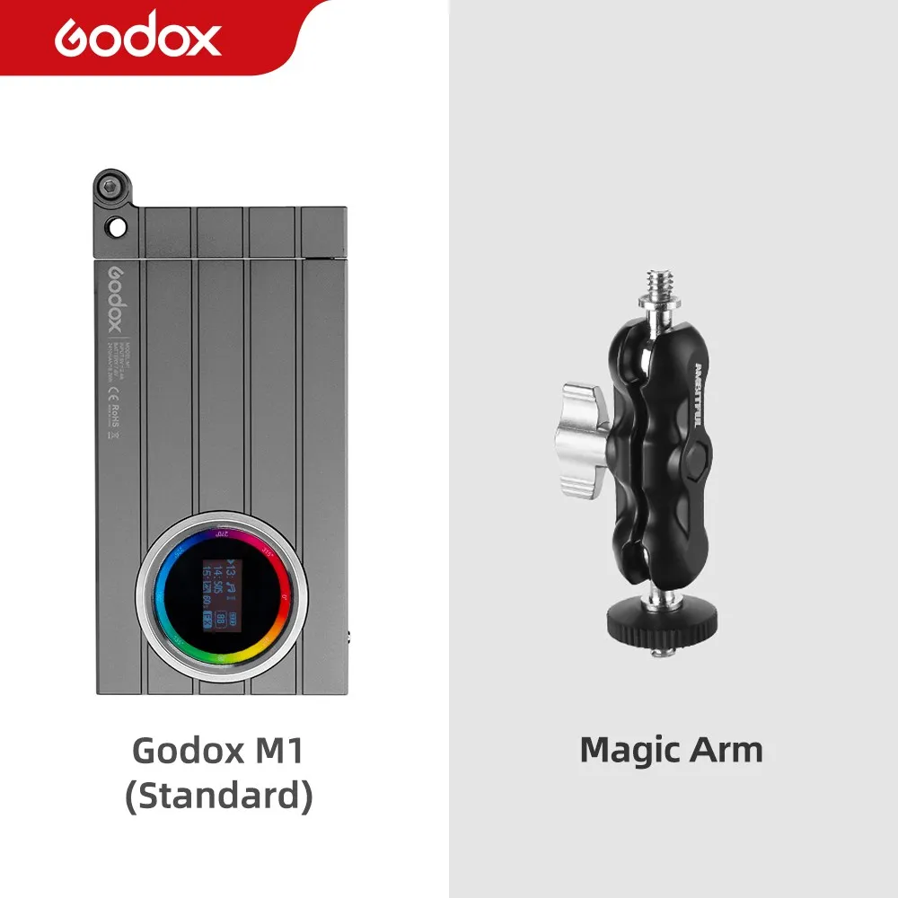 Godox M1 2500k-8500k Full Color RGB LED-lamp Zaklamp van aluminiumlegering LED Video Creatieve lamp Meerdere speciale effecten Functie