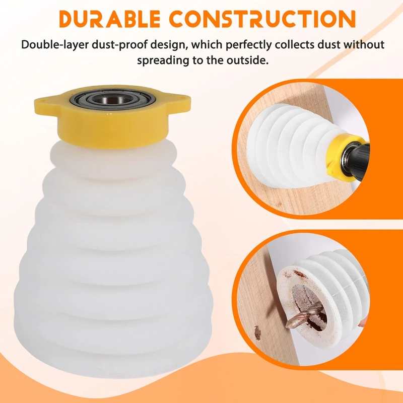 PORK-Drill Dust Collector Drill Dust Cover Rubber Scalable Drill Dust Cover Collector For Ceiling Electric Hammer Dust Bowl