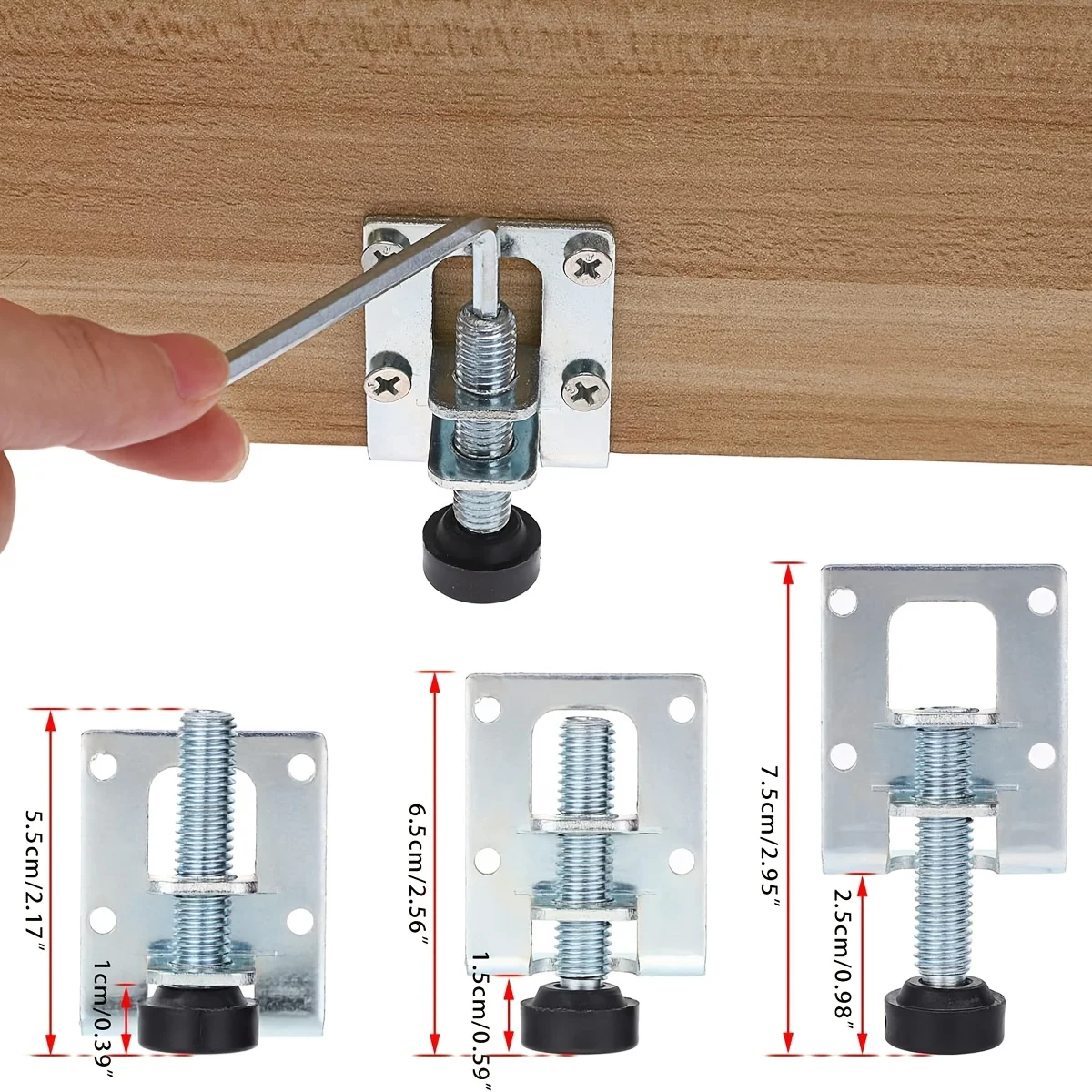 Adjustable Furniture Leveling Leg Zinc Alloy Anti-slip Table Leveler Feet Heavy Duty Furniture Height Adjuster Home Decor