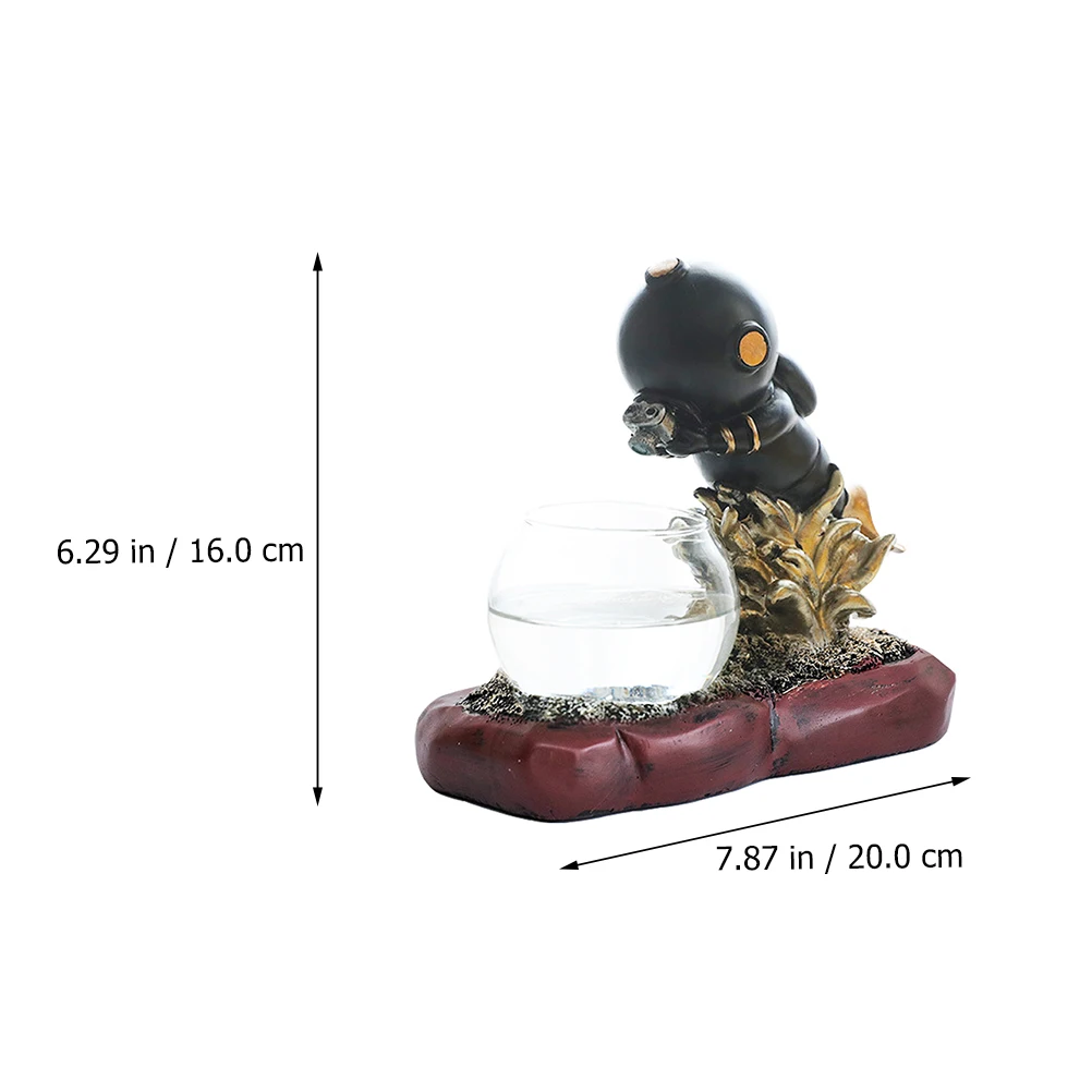 

Astronaut Flower Vase Glass Planter Hydroponic Desk Pot Realistic Resin Design Home Office nament Succulents Modular St