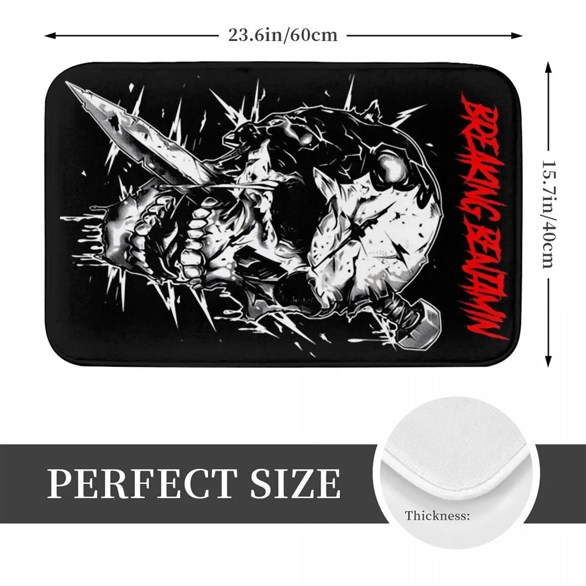 Art - Breaking Benjamin Premium Doormat Kitchen Entrance Home Floor Mat Non-slip Carpet Rug for Bedroom Footpad Mats