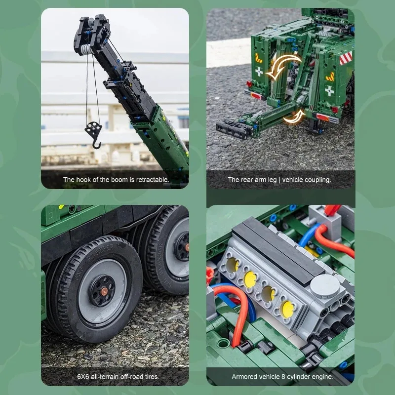 قالب الملك المركبات العسكرية التقنية اللبنات G-BKF رافعة الانتعاش المدرعة اللبنات الطوب لعب للأطفال هدية #4