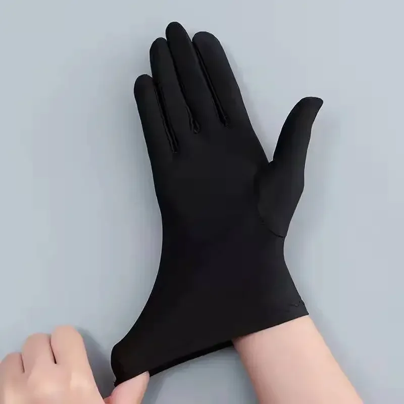 Fashion Summer Spandex Gloves Women Men Sexy Mittens Sun Protection White Black Etiquette Thin Short Stretch Dressy Dance Gloves