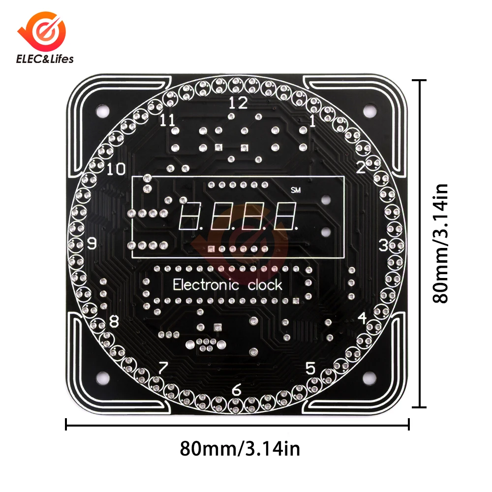 Imagem -04 - Digital Faça Você Mesmo Eletrônico Relógio Kit Controle de Luz Rotação Temperatura Led Tempo Display Conjunto de Ferramentas para a Prática de Solda