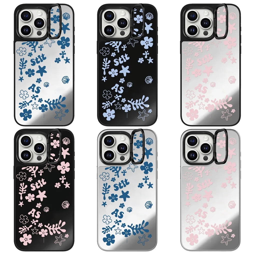 

Cartoon Alien Lens Stand Mirror Surface IPhone 12 13 14 15 16 Pro Max Case - Protective IPhone Case