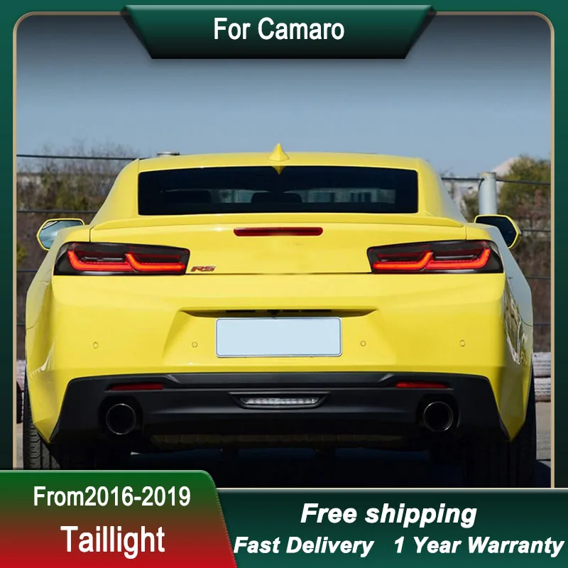 

Стайлинг автомобиля задние фонари для Chevrolet Camaro 2016-2019 светодиодный стоп-сигнал заднего хода динамический указатель поворота задний фонарь в сборе