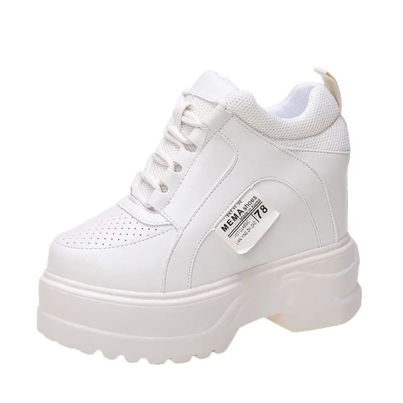 Spring Autumn Women\'s Sneakers Ladies Platform Shoes Height Increasing Black White Wedges Comfortable Outdoor Girl Student Shoe