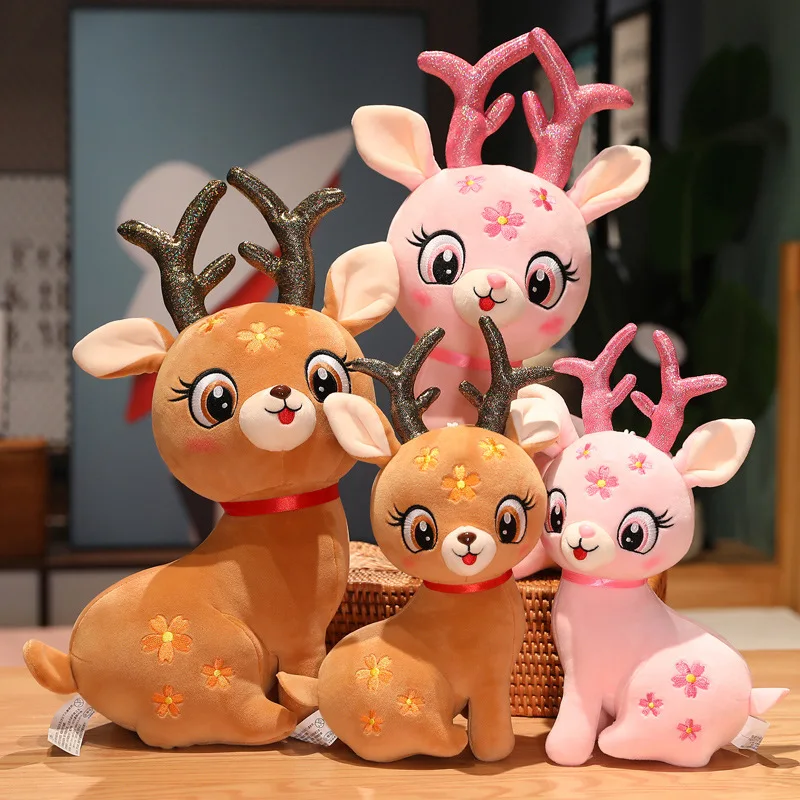 

30CM Kawaii Sika Deer Plush Toys Beautiful Little Deer Plushie Dolls Stuffed Soft Animal Pillow Fantastic Decor Gift