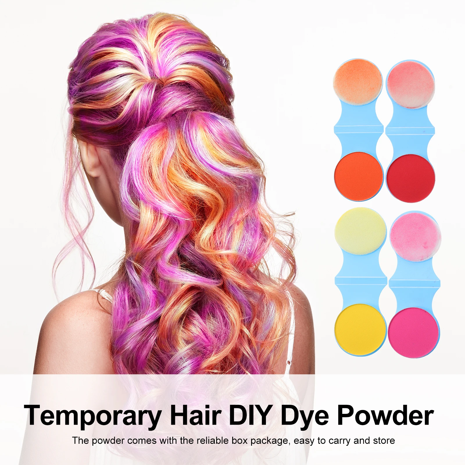 

8Pcs Washable Temporary Hair Coloring Powder DIY Hair Dye Powder Fast Simple Home Salon Use Hairdressing Accessories