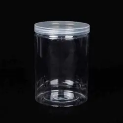 Clear Sealed Can With Lid Plastic Empty Packing Bottle Circular Storage Bucket Biscuit Jar Food Grade Sealed Cans Tank Container