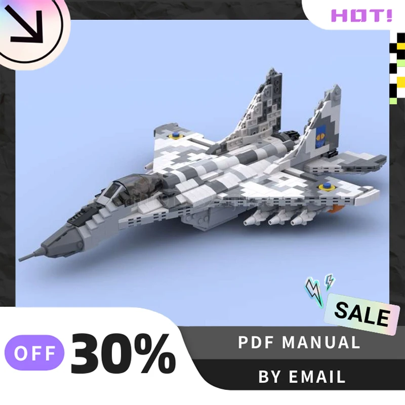 

[1093 шт.] индивидуальный MOC MiG-29 Fulcrum креативный набор строительных блоков STEM игрушки DIY комплект строительной модели подарки на день рождения