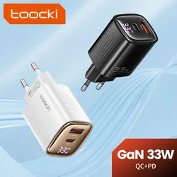 Toocki GaN 33W Mini USB Charger PD Fast Charge Digital Display Type C Phone Charger For iPhone 15 14 Pro Xiaomi Huawei Samsung