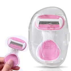 Tondeuse manuelle à 4 couches pour femmes Rasoir portable pour aisselles, jambes, visage et bikini Rasage précis pour cheveux fins et épais