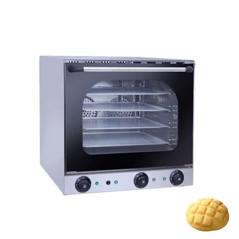 Full Fluorescence Perspective Hot Air Circulation Electric Oven, with Spray Moisturizing Electric Oven, Four Layers Commercial