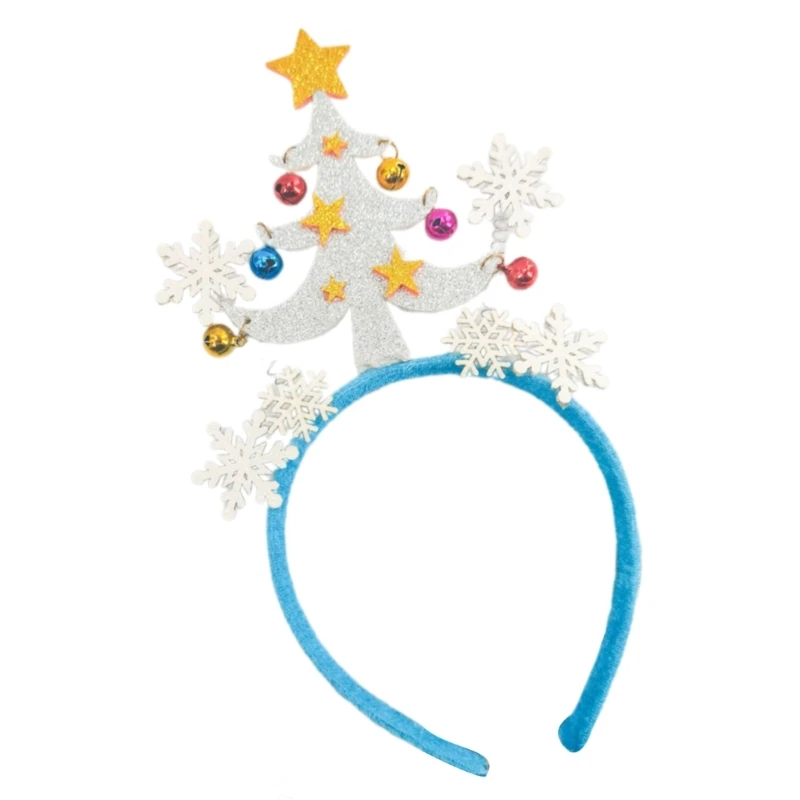 Christmas Tree Snowflake Bells Headpiece for Parties and Holiday Decoration Dropship