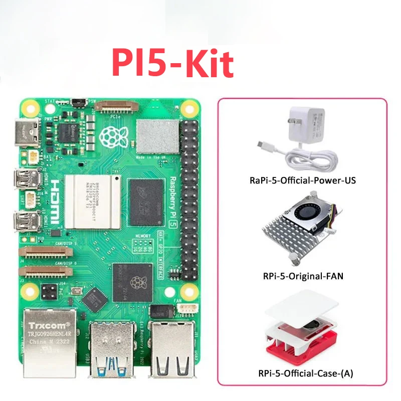 Raspberry Pi 5 موديل أصلي ، ذاكرة رام 4 جيجابايت ، خيار 8 جم ، رسمي