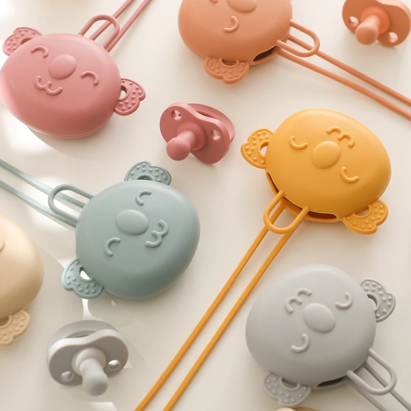 

Baby Koala Style Pacifier Holder Bag Safe Food Grade BPA Free Silicone Infant Portable Soother Container Box Nipple Storage Box