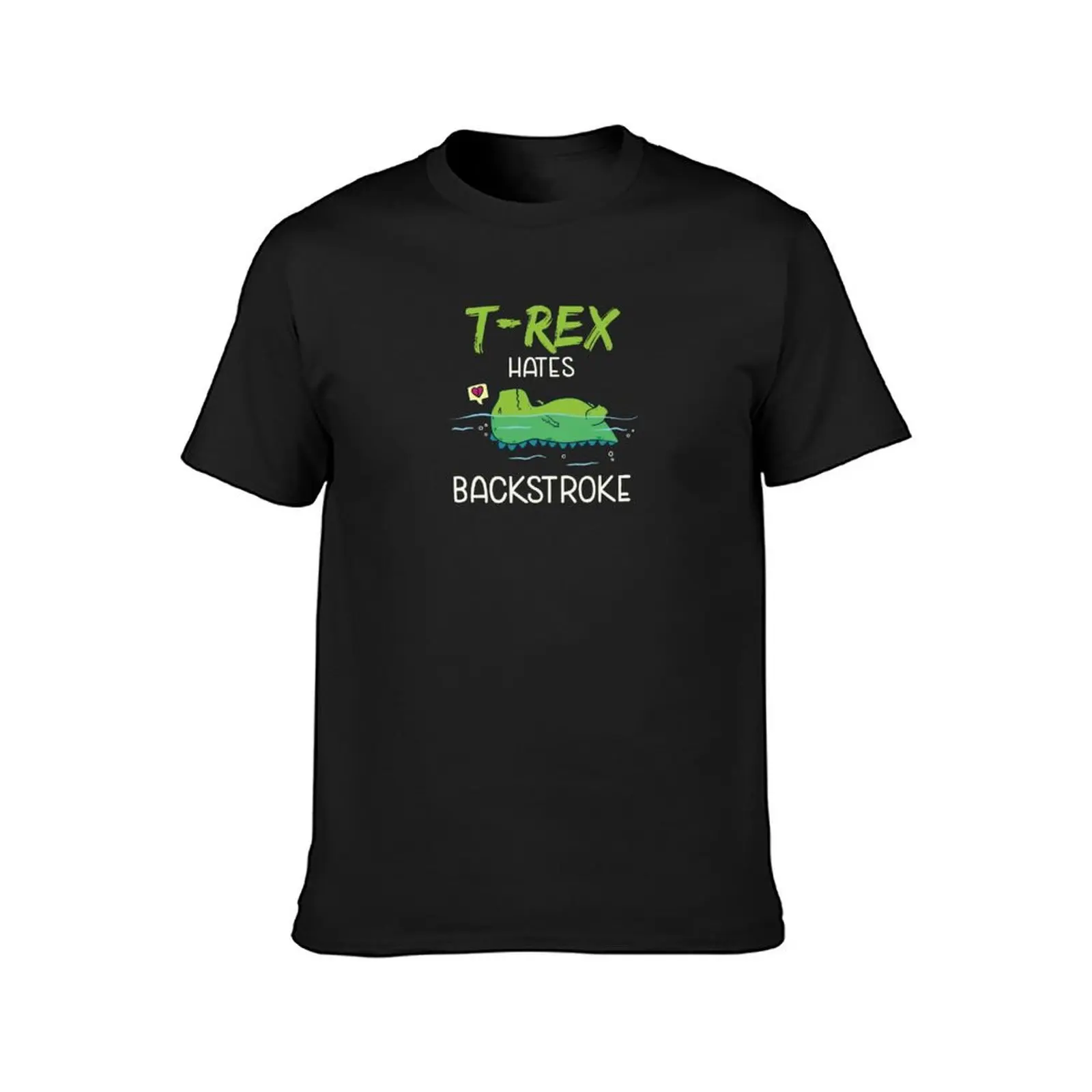 T-Rex Hates Backstroke Funny Swimming Dinosaur T-Shirt heavyweights plus size tops t shirts for men pack