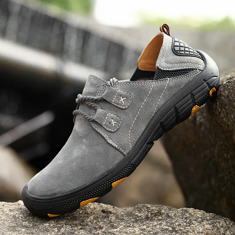 New Men's Casual Shoes Plus Size Genuine Leather Men's Shoes Outdoor Men's Flat Shoes Breathable Fashion Sneakers Man Boat Shoes