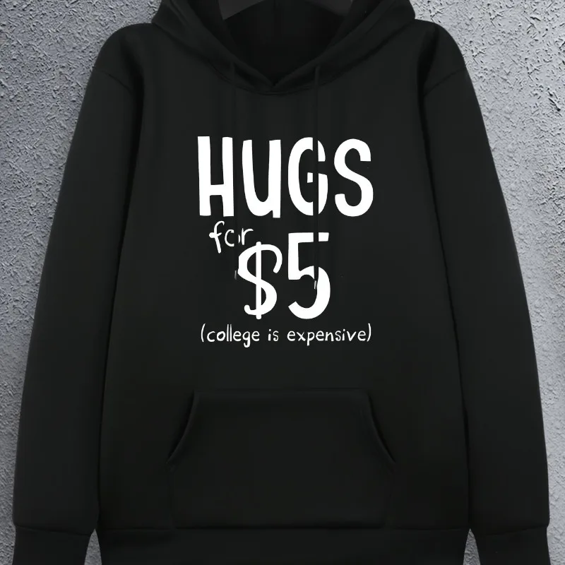 

Fashionable Pattern Sports Comfortable Casual Fashionable Loose Warm Pocket Hooded Sweatshirt Letter Printed Men's Hooded