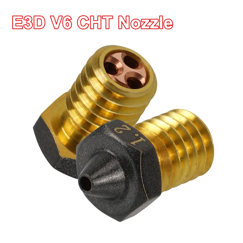 1/2pcs Ptfe Coated Clone Cht Nozzle V6 Brass Non Stick Nozzle Ender 3 Upgrad High Flow E3d V6 Hotend Extruder 3d Printer Nozzle