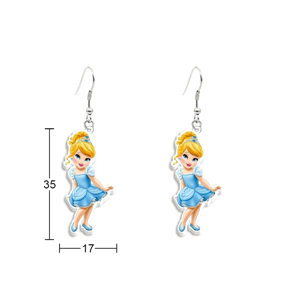 Disney Mermaid Snow White Stud Earring Anime Jewelry Accessorie Alice Design Earrings Women Girl Kids Birthday Xmas Gift