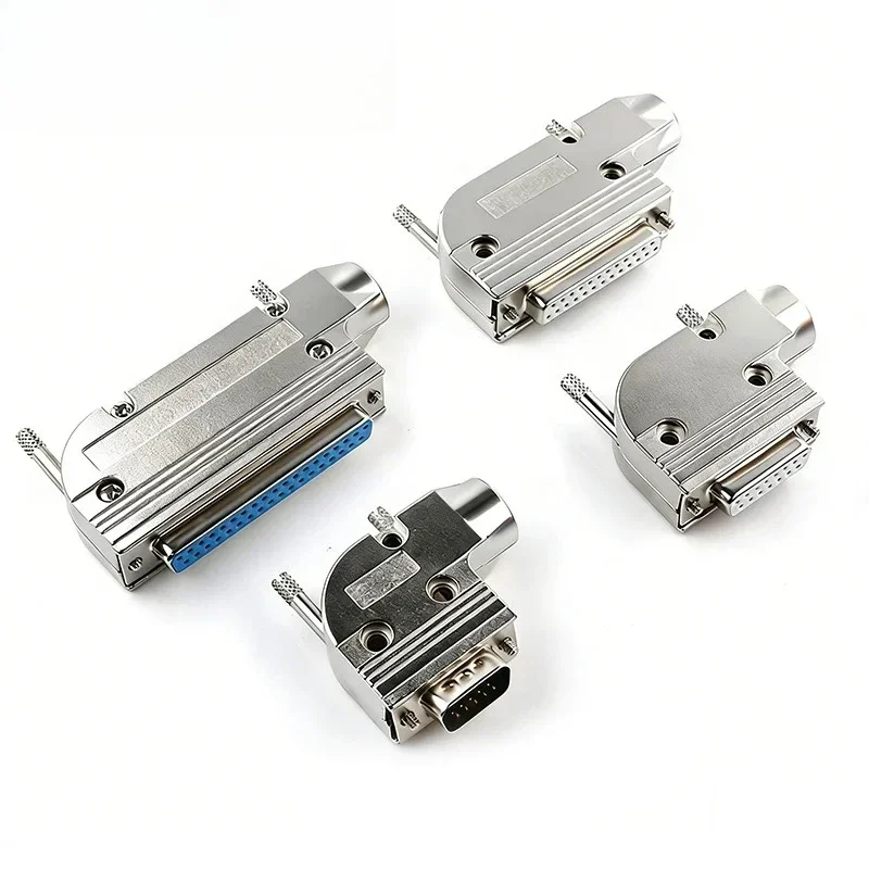 DB9 15 25 37 90° Elbow Metal Shell Male Female Connector 25 Pin 90 Degree Outlet Plug Industry Connector Computer Components