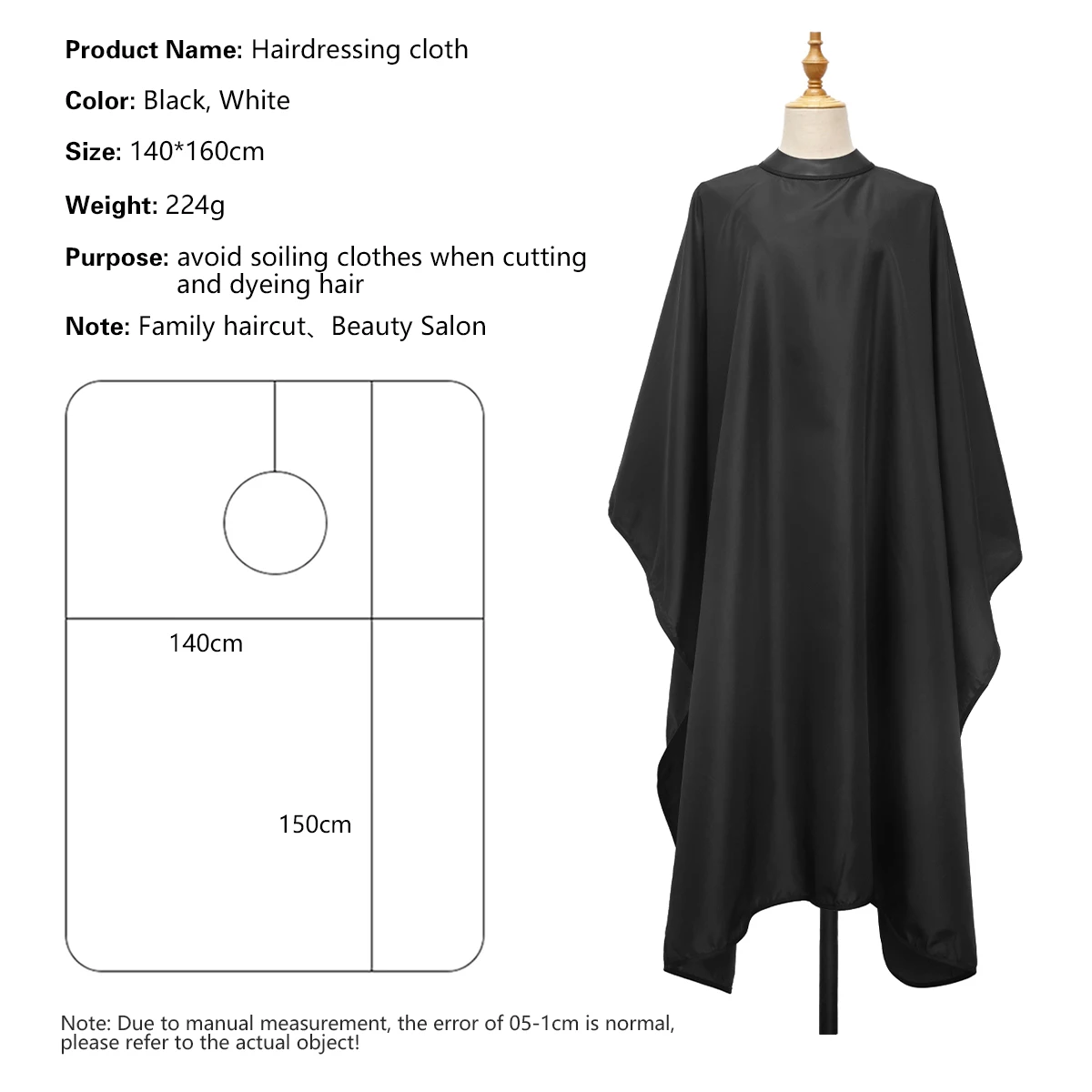 Barbershop Silicone Neckline Hairdressing Gown Buckle Waterproof Haircut Cloth Barbershop Non-slip Cape Styling Tools