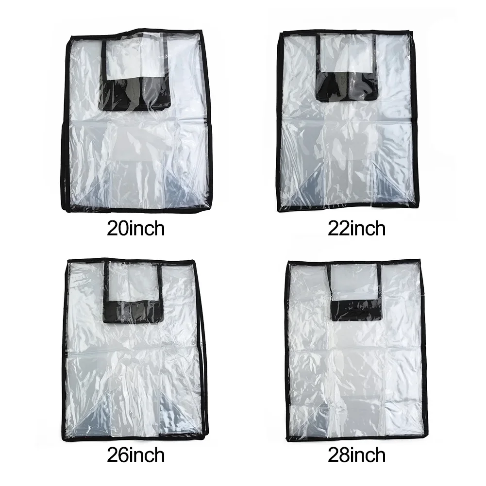 Practical Useful Luggage Cover Protector Transparent+black Travel Waterproof 1pcs Baggage Cover Freeze-proofing