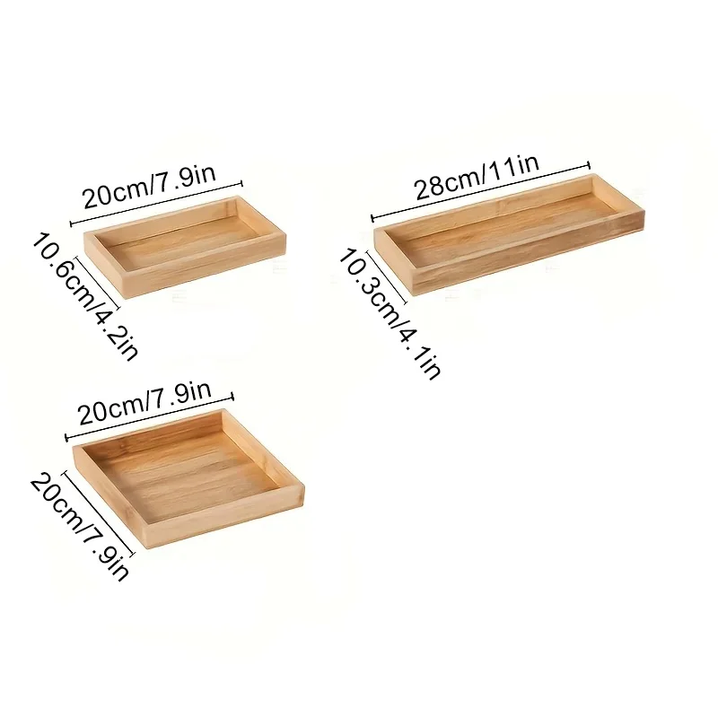 Japanese Rectangular Wood Storage Tray Kitchen Breakfast Dinner Plate Restaurant Party Bread Fruit Cake Food Serving Tray Decor