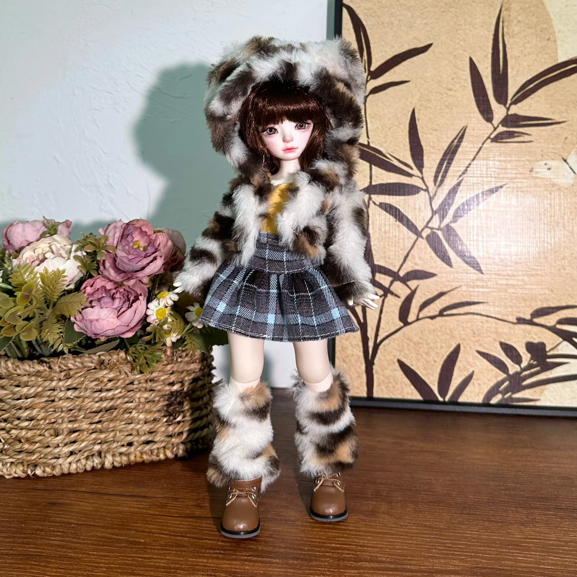 30cm BJD Doll Clothes for Girls 1/6 Scale Winter Dress and Cute Hat Accessories Gift Outfit Doll Dress Lolita Dress Up Gifts - view 4