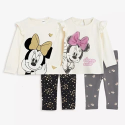 2Pcs Toddler Baby Girl Clothing Set For 0-4Y Spring Autumn Newborn Baby Girl Clothes Sets Disney Minnie Kids Clothes