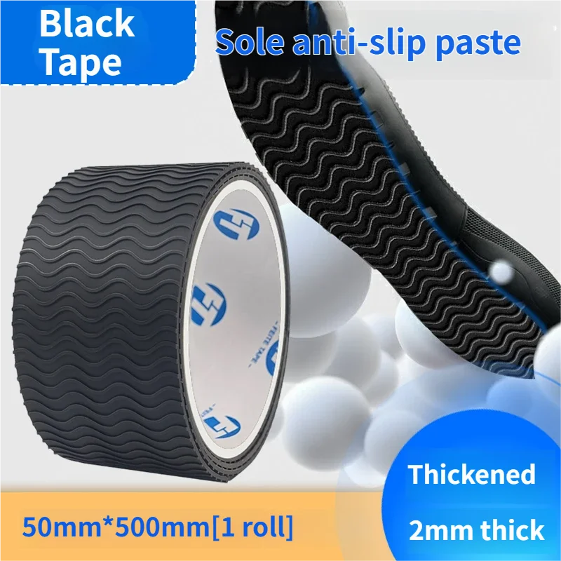 Resistant Non Slip Sole Protector Tape, Anti-Slip Self-Adhesive Tape for Heels, DIY Trimmable Wave Texture Rubber for Long Walk